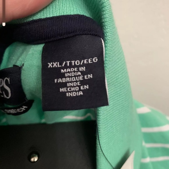 NWT Chaps Natural Stretch Green Striped Polo XXL - Picture 4 of 5